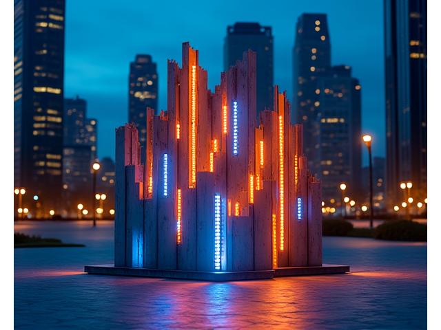 도시 야경과 어우러지는 LED 금속 라이트 아트 조각