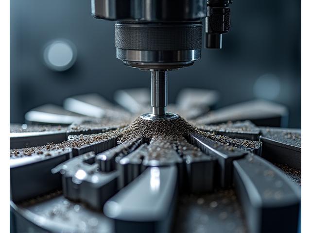 CNC 기계가 미세한 금속 부품을 정밀 가공하는 모습